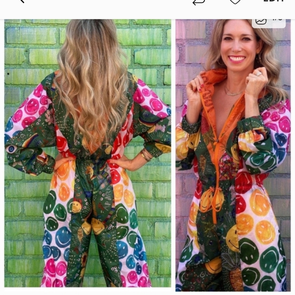 Farm Rio Smiley Windbreaker Jumpsuit - Picture 4 of 5